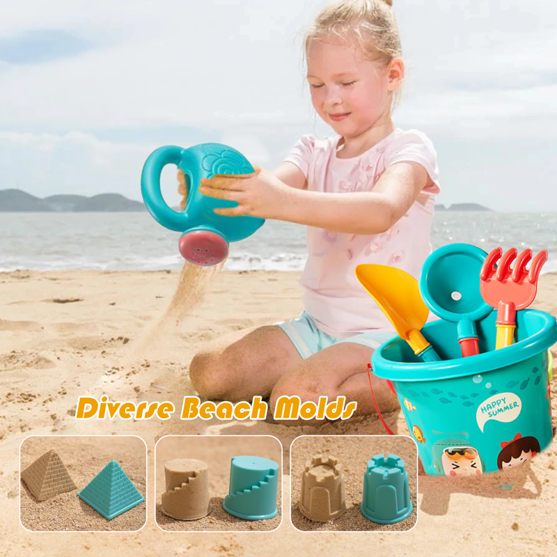 Kids Beach Toys Set - 18 Piece Sandcastle and Water Play Kit for Ages 3-10
