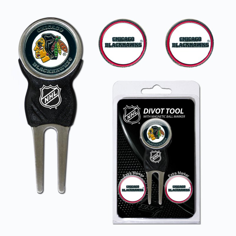 Golf Divot Tool Set with Magnetic Markers - Blackhawks Team Logo