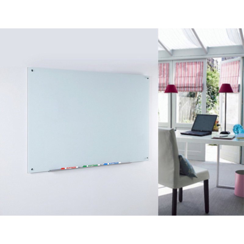 Magnetic Glass Dry-Erase Whiteboard Set - Multiple Sizes, Includes Magnets & Tray