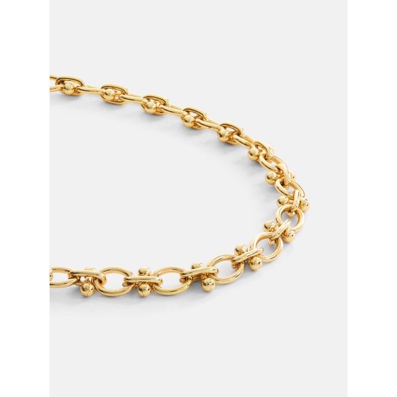 Goldtone Statement Chain Necklace for Women 16 Inch with 3 Inch Extender