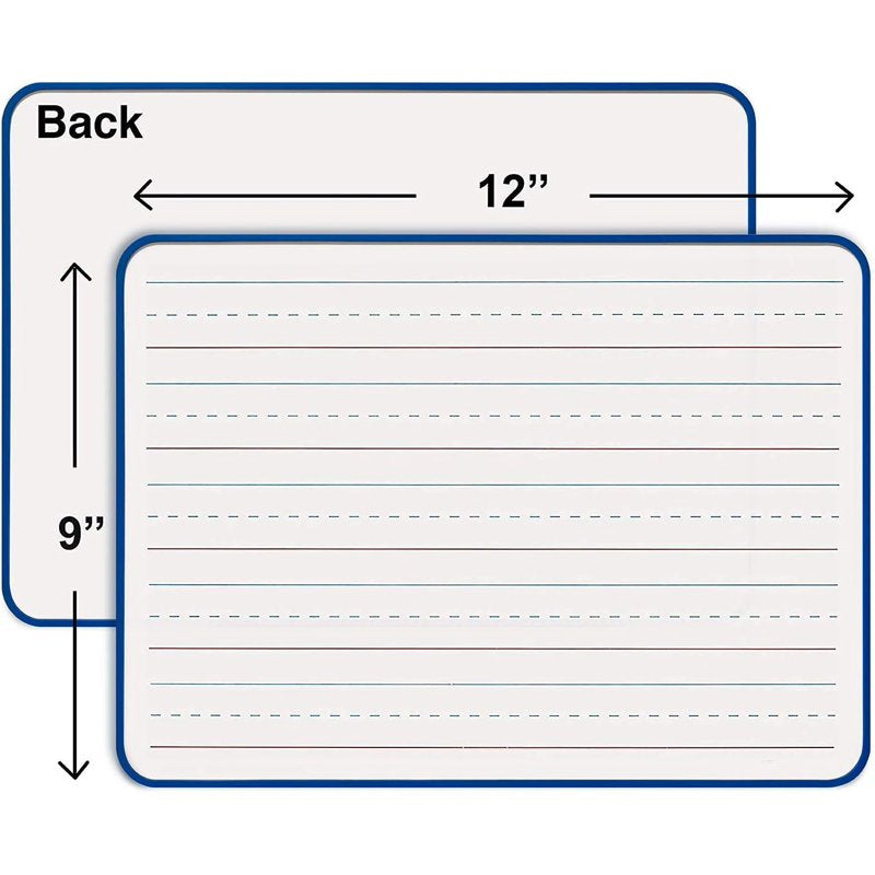 Mini Magnetic Dry Erase Whiteboard with Lines 9x12 - Portable & Reusable