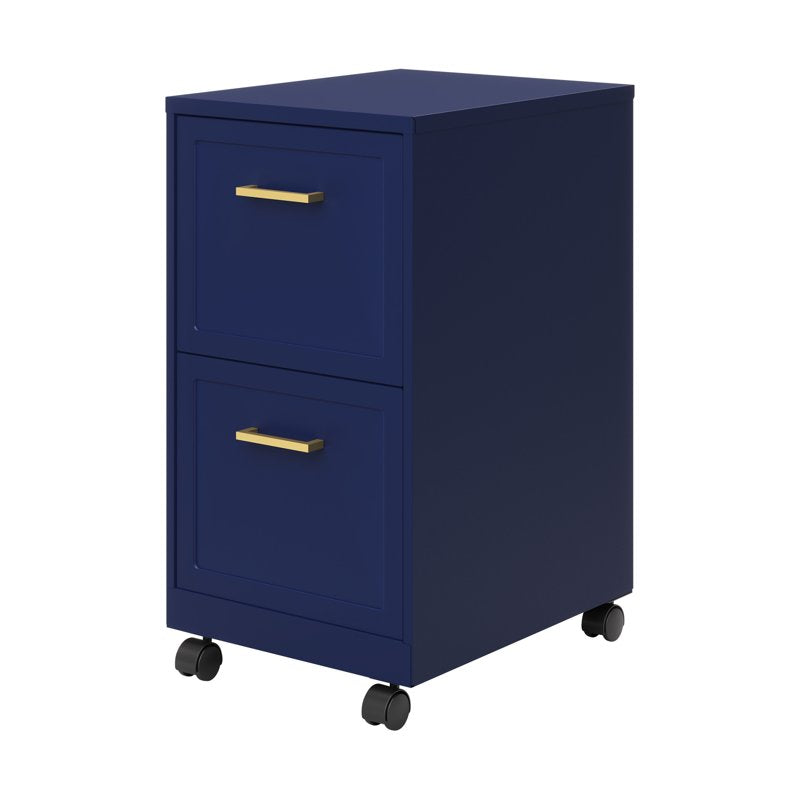 Mobile Steel File Cabinet with 2 Deep Drawers for Office & Home Organization