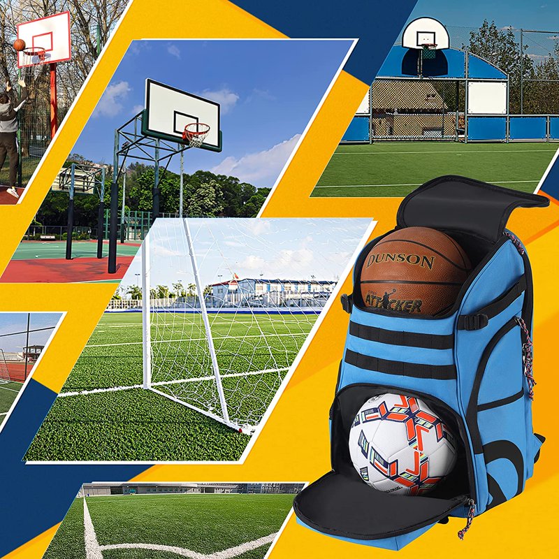 Large Sports Backpack for Basketball Soccer Volleyball & Travel - 35L Capacity