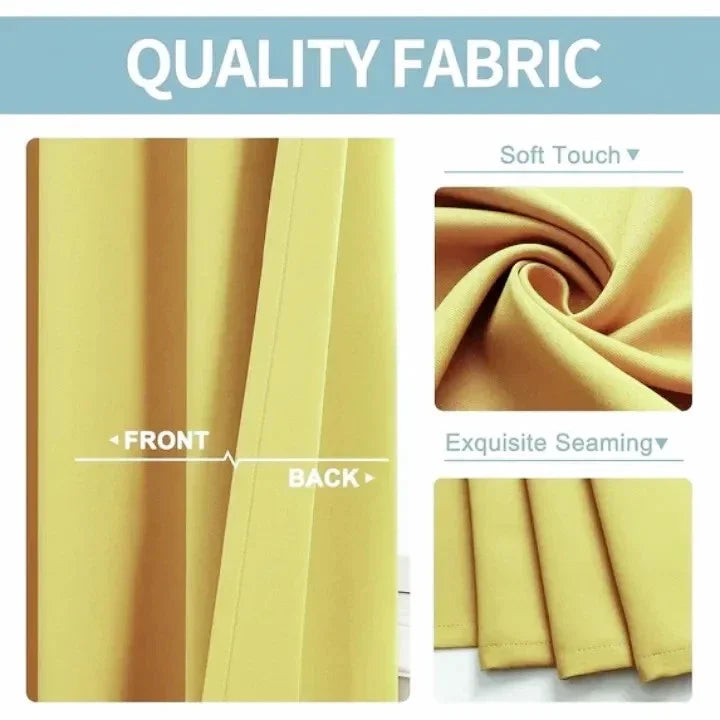 Blackout Thermal Window Curtain Set - Room Darkening Drapes for Living Room & Bedroom, 2 Panels, 37x84 Inch, Multiple Colors