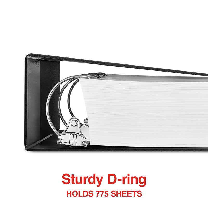 4-Inch D-Ring Binder - Black Heavy-Duty Office Organizer