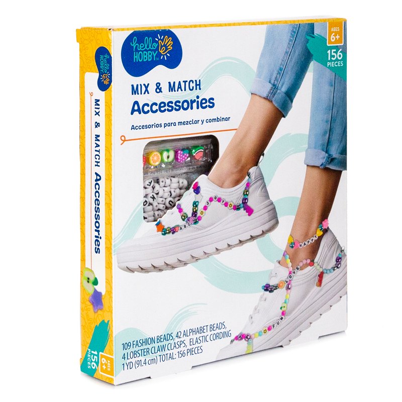 2 Pack DIY Shoe Accessories Kit with Beads, Cording & Clasps for Custom Sneakers & Sandals