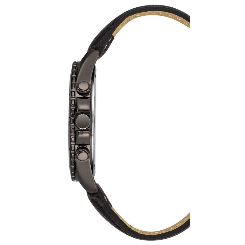 Men's Casual Black Watch with Alloy Case and Black PU Strap