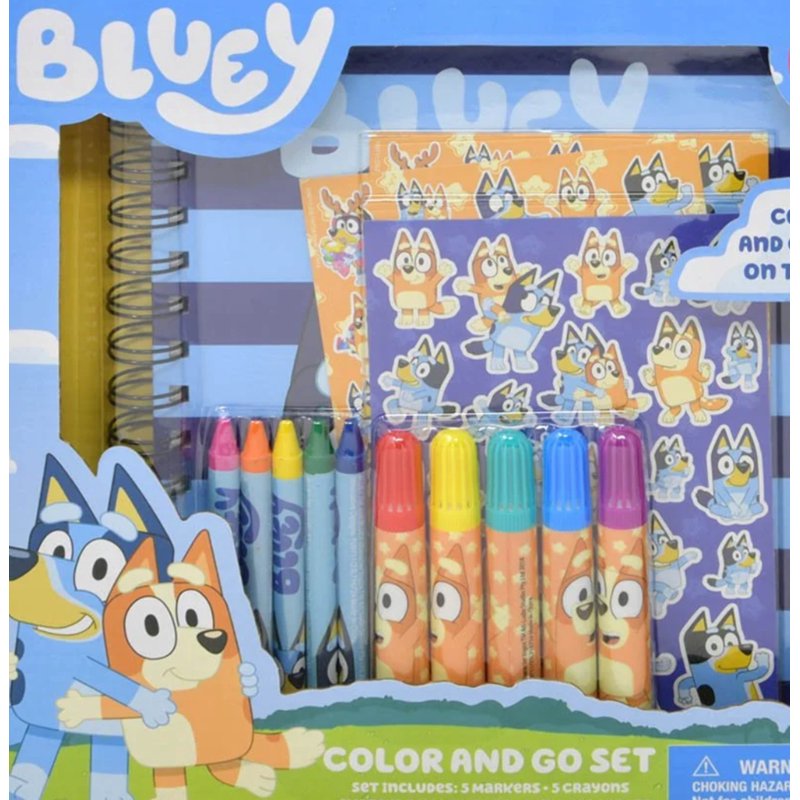 Bluey Art & Craft Set with Markers, Crayons, Sketchbook & Stickers - Kids Creative Kit