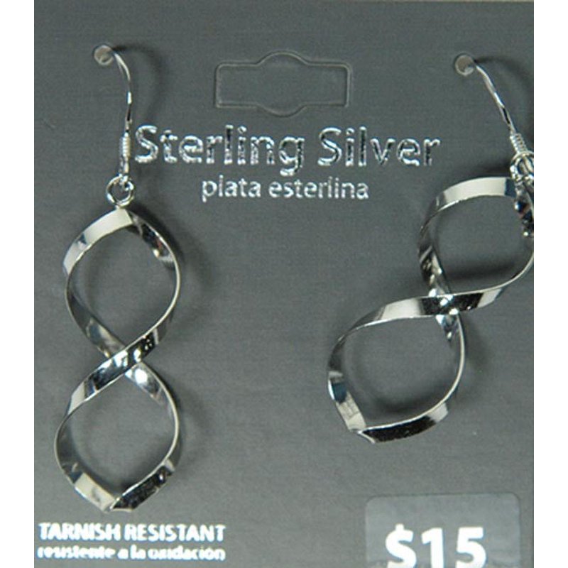 Sterling Silver Infinity Dangle Earrings - Twisting Eurowire Jewelry