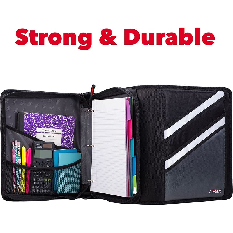 Two-In-One Zipper Binder with 1.5-Inch D-Rings and Multiple Pockets