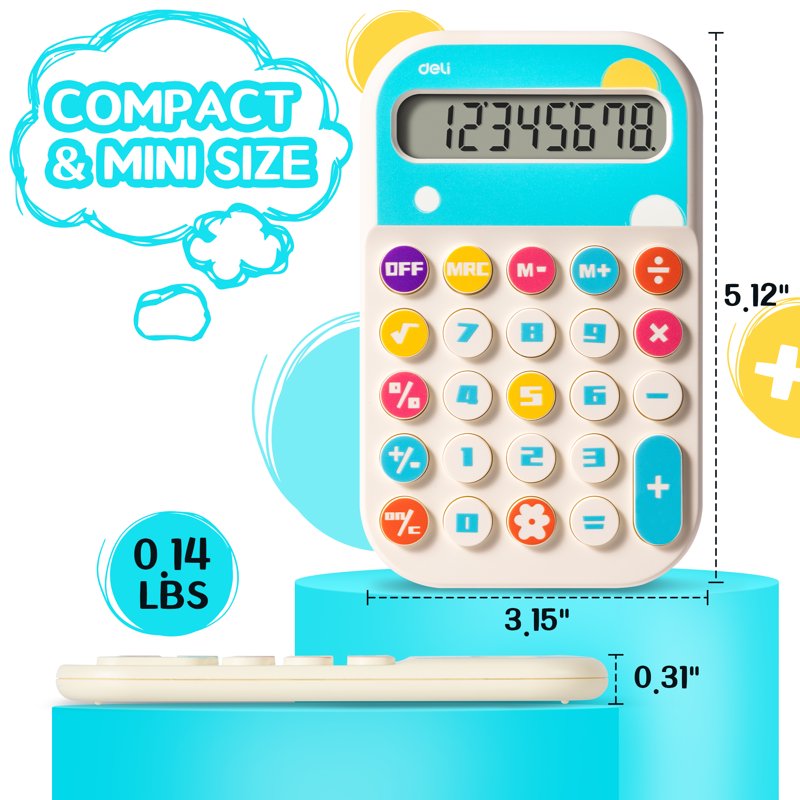 Portable Pocket Calculator with Large Display for School and Office