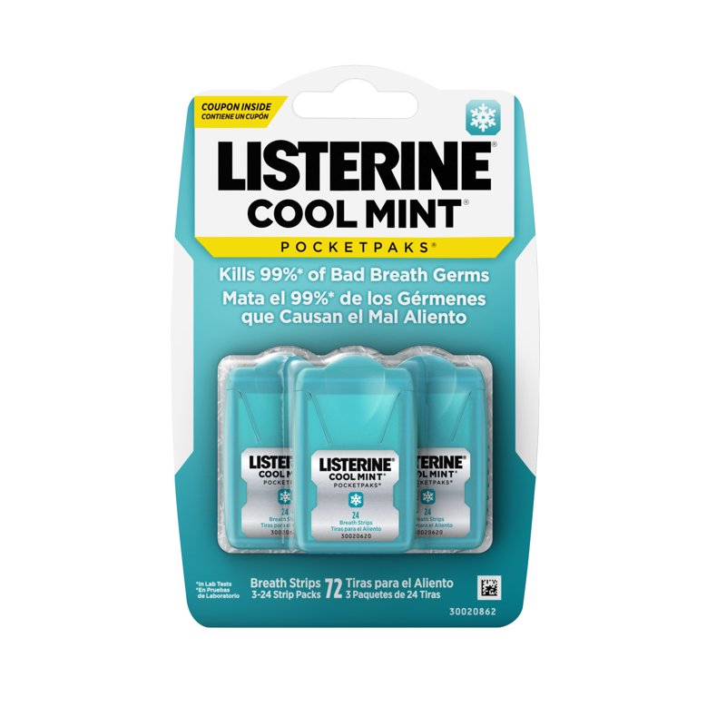 Breath Freshening Mint Strips - Discreet Oral Breath Freshener, 72 Count