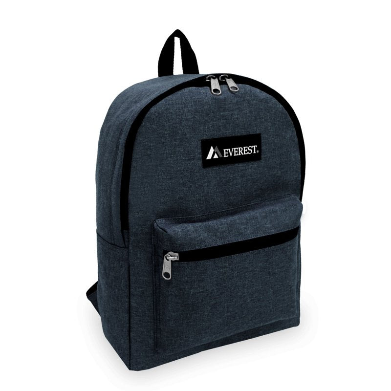Denim Backpack for School Work Travel - Unisex 15 Inch Casual Bag