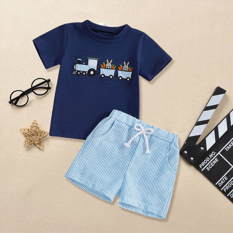 Toddler Boy Clothes Set - Summer T-Shirt & Shorts for 2-4 Years