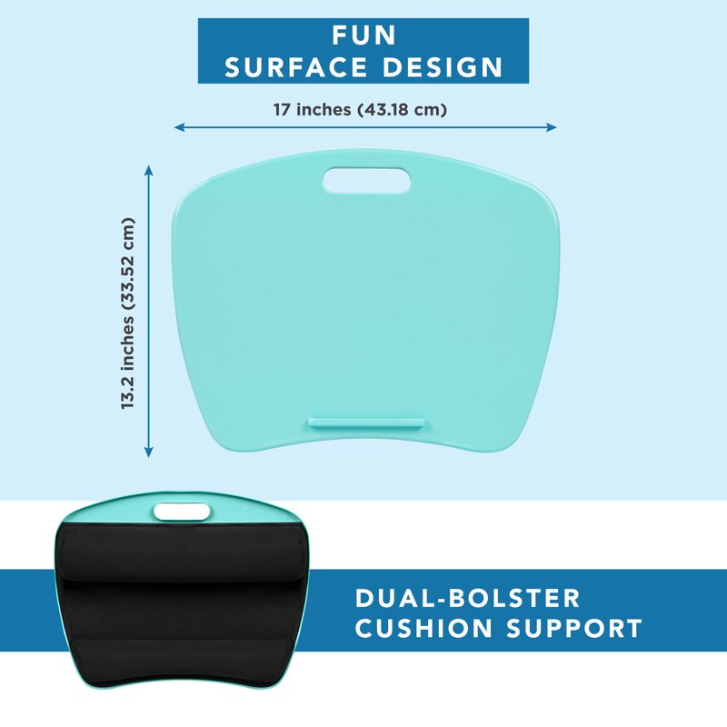LapGear Lap Desk with Cushion & Ventilation for 15.6-Inch Laptops - Aqua Sky