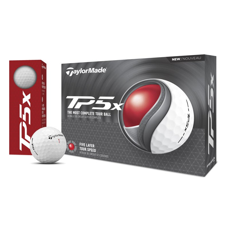 TaylorMade TP5x Golf Balls 12 Pack 2025 White - Tour Performance