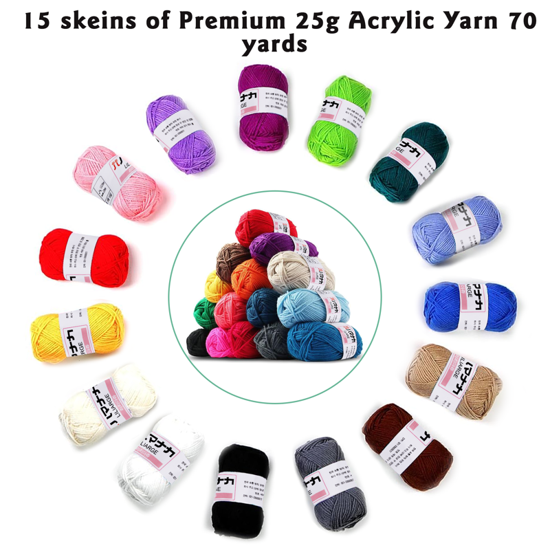 Crochet Kit for Beginners Adults 73PCS with Yarn & Tote Bag - DIY Craft Set