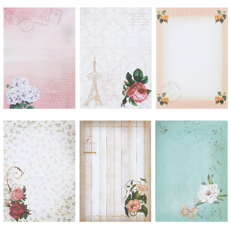 Vintage Gold Border Letter Stationery Set with Envelopes - 60 Sheets & 30 Envelopes, 7.25 x 10.2 Inches