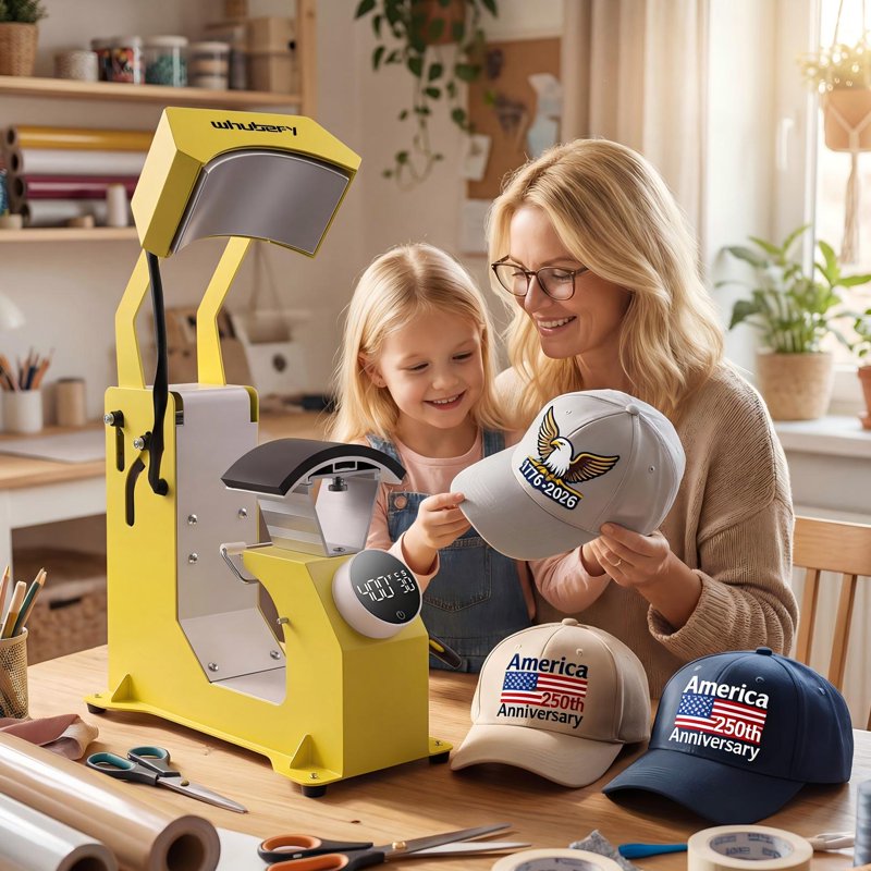 3-in-1 Hat Heat Press Machine with Adjustable Platens - Auto Cap Transfer