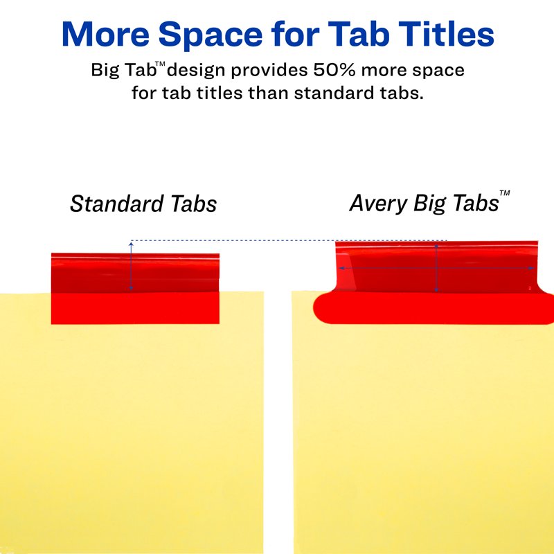 Multicolor 8-Tab Paper Dividers with Big Insertable Tabs - Office Organization