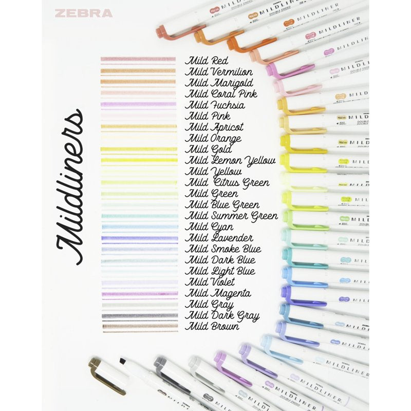 Double-Ended Creative Highlighter Set - Assorted Mild Colors, 25 Pack