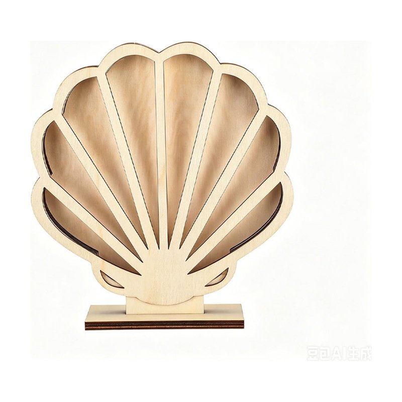 Seashell Wooden Storage Box with Clear Display Window - Beach Decor Organizer