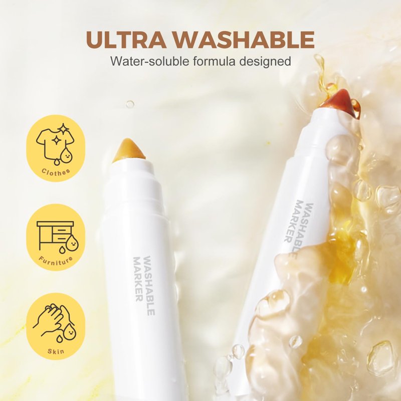Kids Washable Marker Set - 12 or 24 Vibrant Water-Based Markers for Art & School