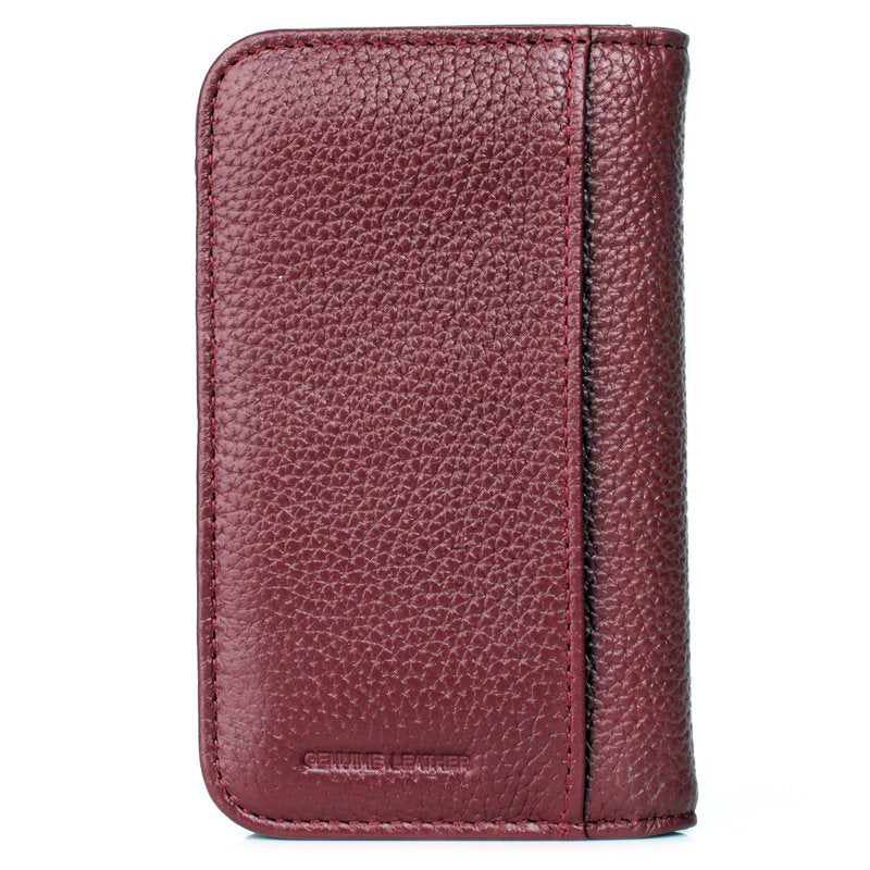 Leather Card Case for Women with Snap Closure - Multiple Colors