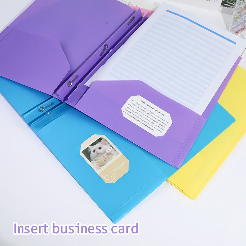 2-Pocket Plastic File Folders with Prongs - Colorful Heavy Duty Organizer Set