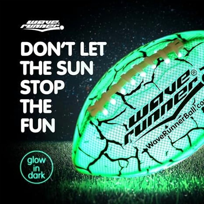 Glow in The Dark LED Football for Kids Teens & Adults Waterproof Night Play