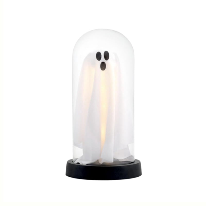 Diceymbol Ghost Cloche Night Light - Fabric Ghost Lamp with Glass Dome, 8.5 Inch - Variation: Ghost Lamp-19-Cloche
