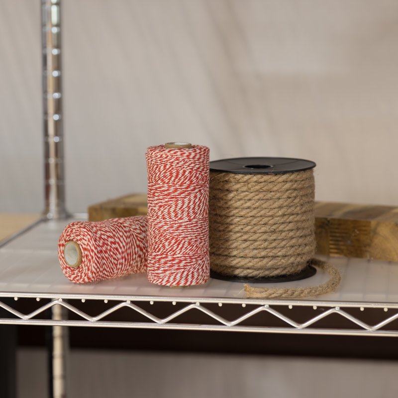 Cotton Twine with Candystripe Pattern - 656 Feet for Crafts & Packaging
