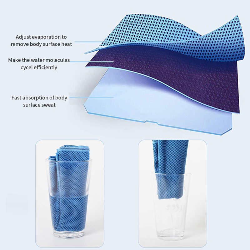 Cooling Towels 4 Pack - 40x12 Inch Microfiber Chill Sweat Towels for Sports & Outdoor Activities