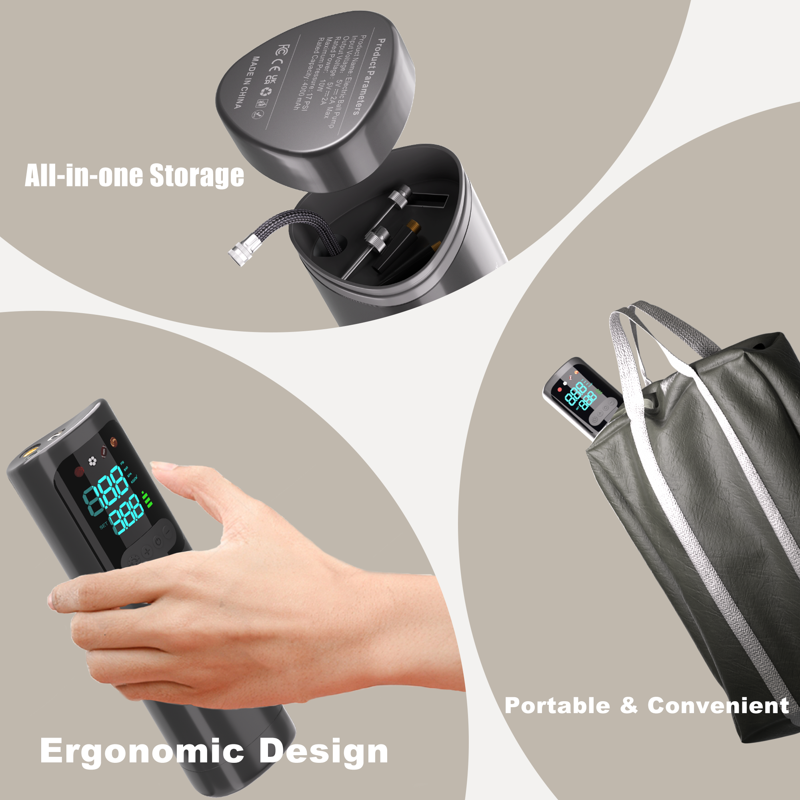 Electric Ball Pump with Digital Pressure Gauge, Fast Inflator for Sports Balls