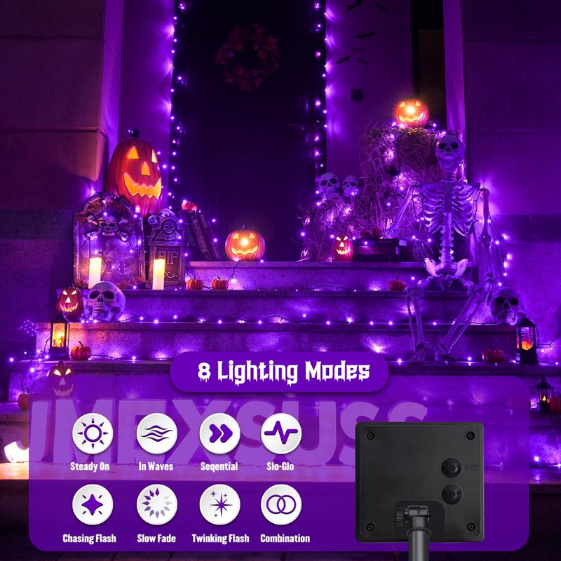 Outdoor Solar String Lights with 8 Modes Waterproof Halloween Decor 400 LEDs