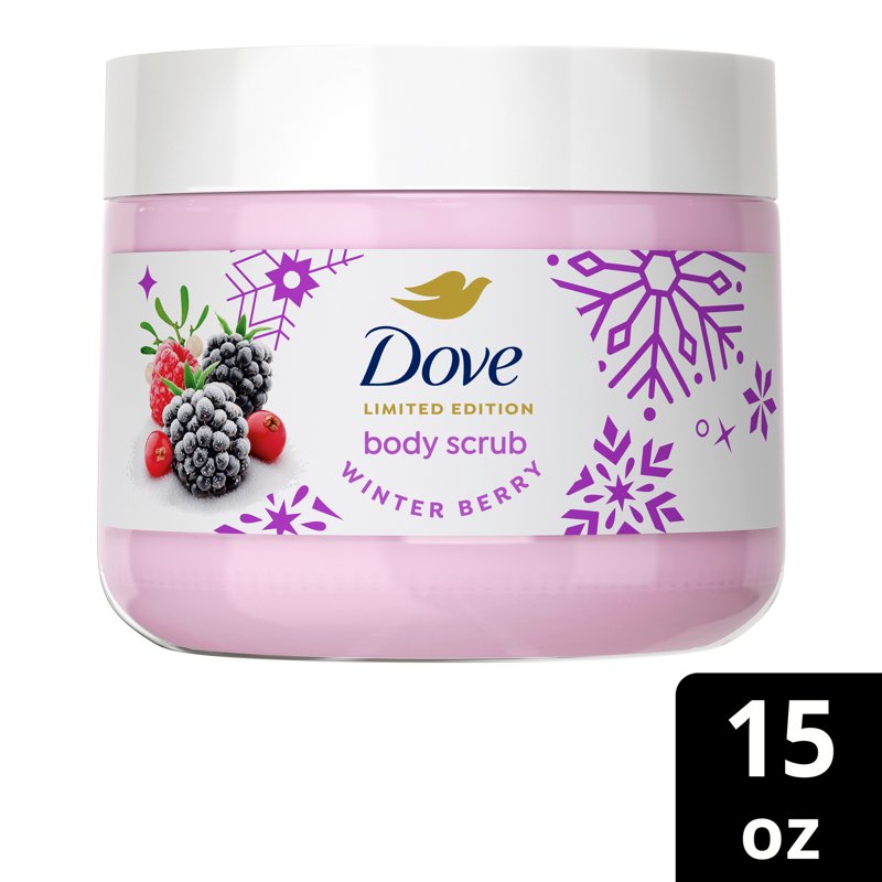 Winter Berry Body Scrub - Exfoliating & Hydrating Holiday Scent, 15 Oz