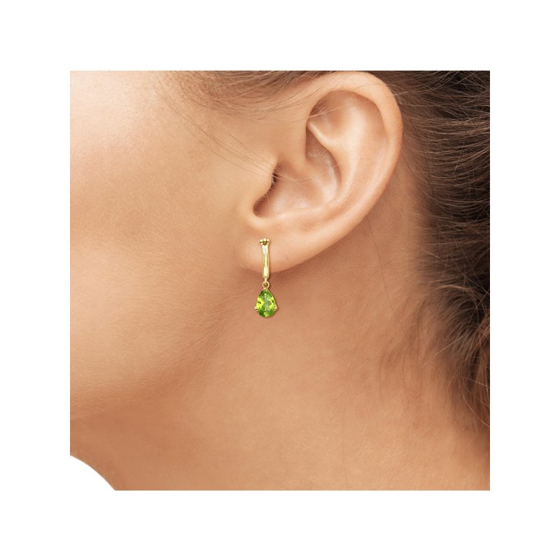 Peridot Drop Earrings 1.50 CTW in 14K Gold Plated Silver - Hypoallergenic Women’s Jewelry