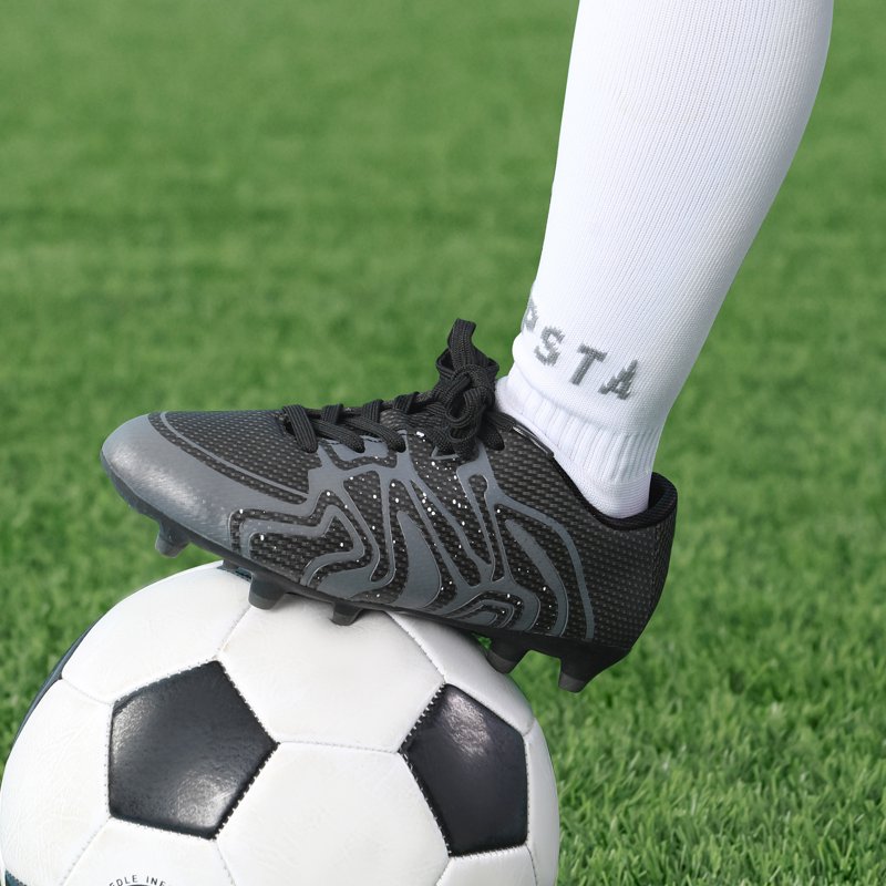 Burudani Kids Lightweight Soccer Shoes - Little Kid Black/Dark/Grey/White
