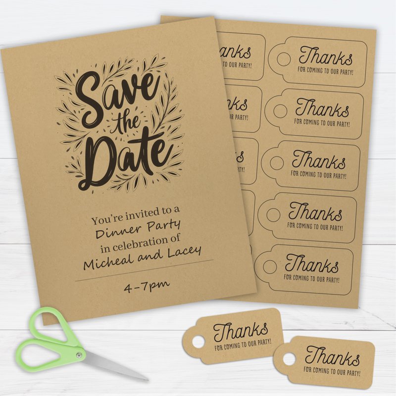 Heavyweight Kraft Cardstock Sheets 8.5 x 11 Inches - 30 Pack for Crafts & Invitations
