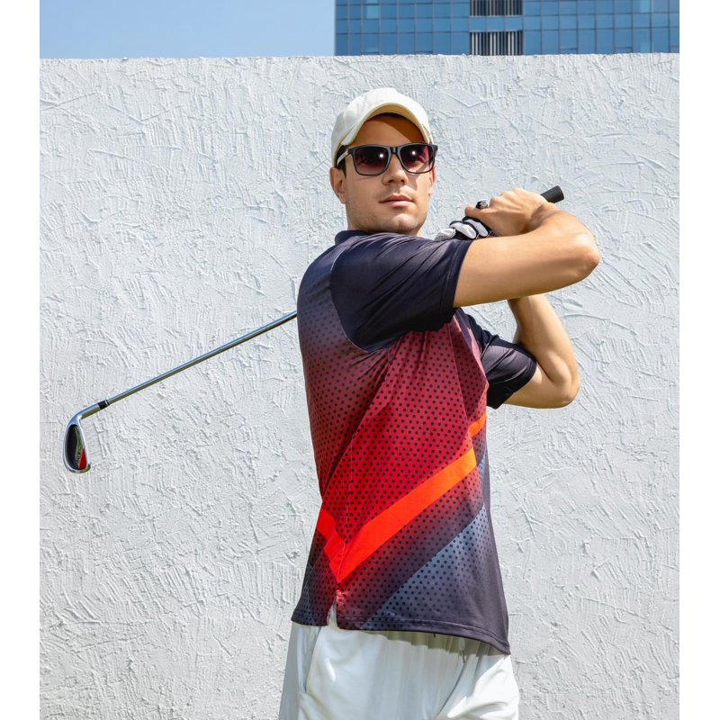 Men's Golf Polo Shirts Short Sleeve Active Performance Athletic T-Shirts