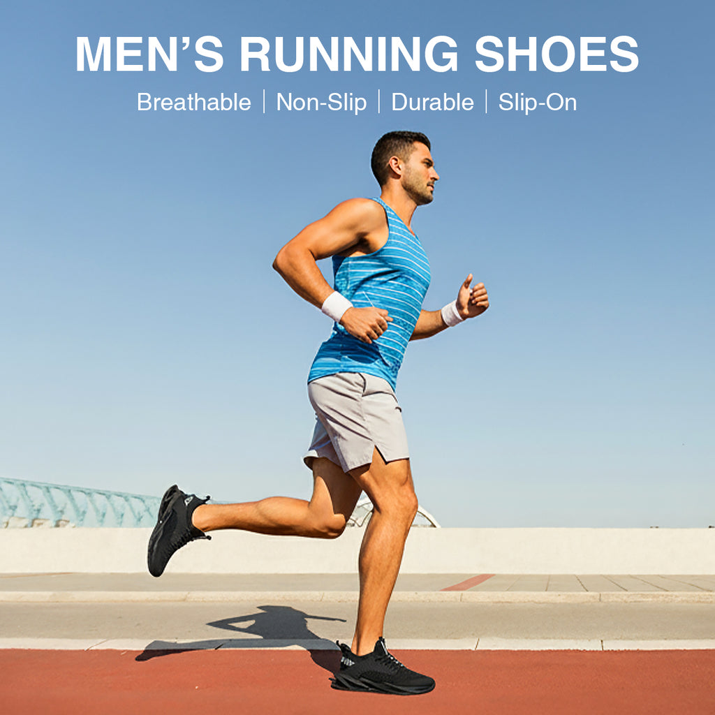 Men's Running Shoes Breathable Non-Slip Athletic Trainers for Gym and Sports