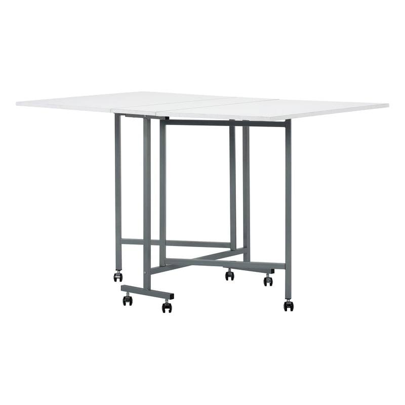 Folding Craft and Sewing Table with Casters - Adjustable Work Surface