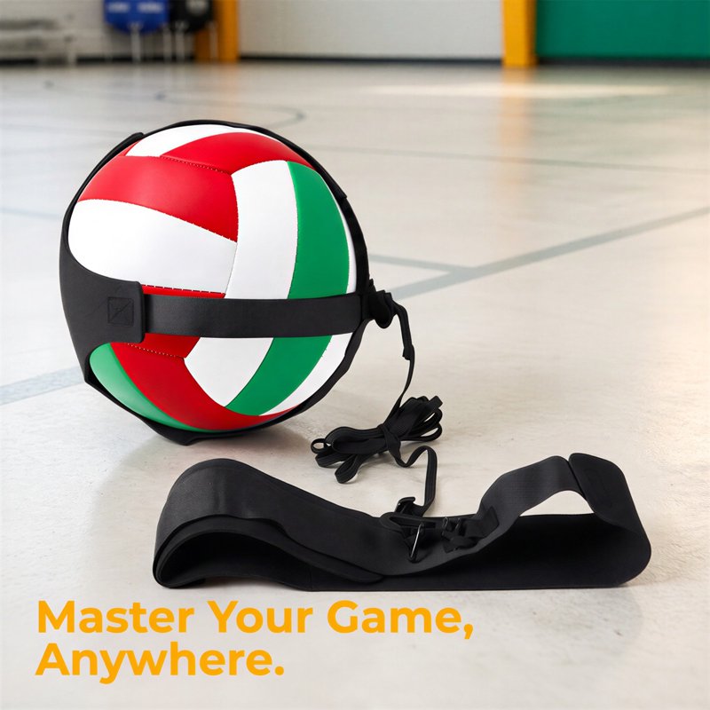 Volleyball Spike Trainer with Adjustable Elastic Cord & Neoprene Waistband - Solo Practice Aid