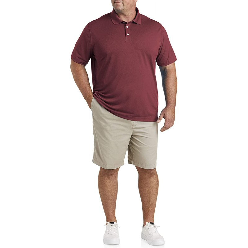 DXL Big & Tall Golf Polo Shirt, Port, 2XLT – Moisture-Wicking, UPF Sun Protection