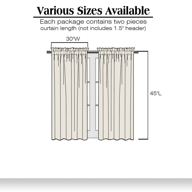 White Curtain Panels - Light Filtering Thermal Insulated Window Drapes, 2 Pack