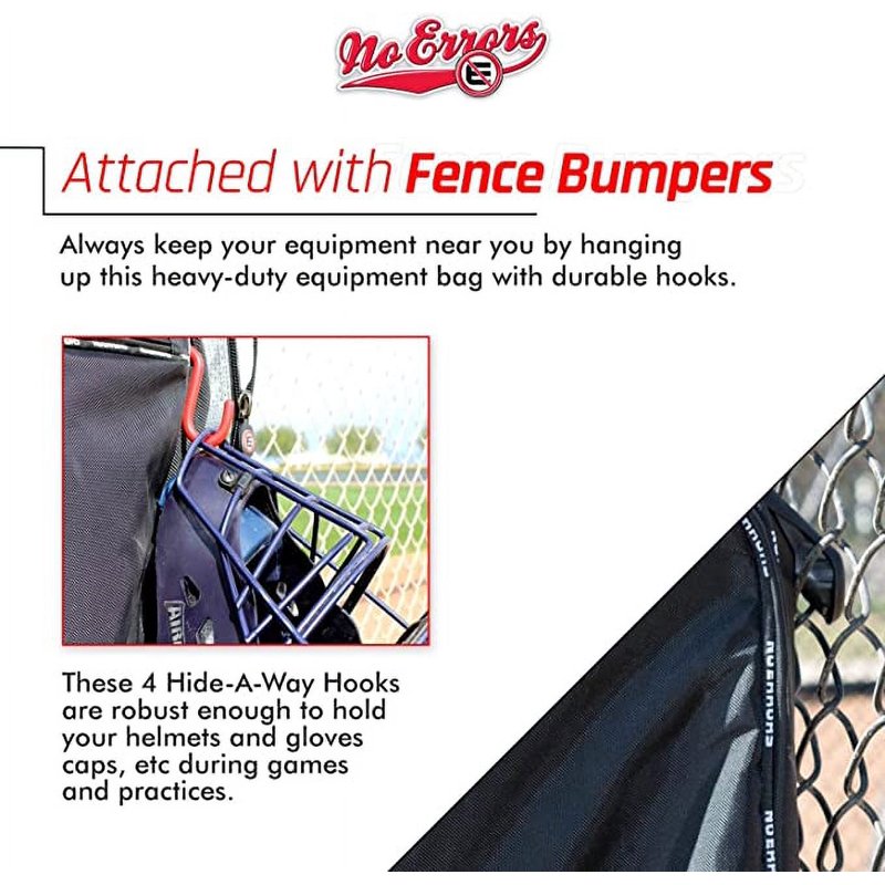 No Error Sports Baseball Bat Bag with Wheels - Spacious 15-Pocket Gear Organizer