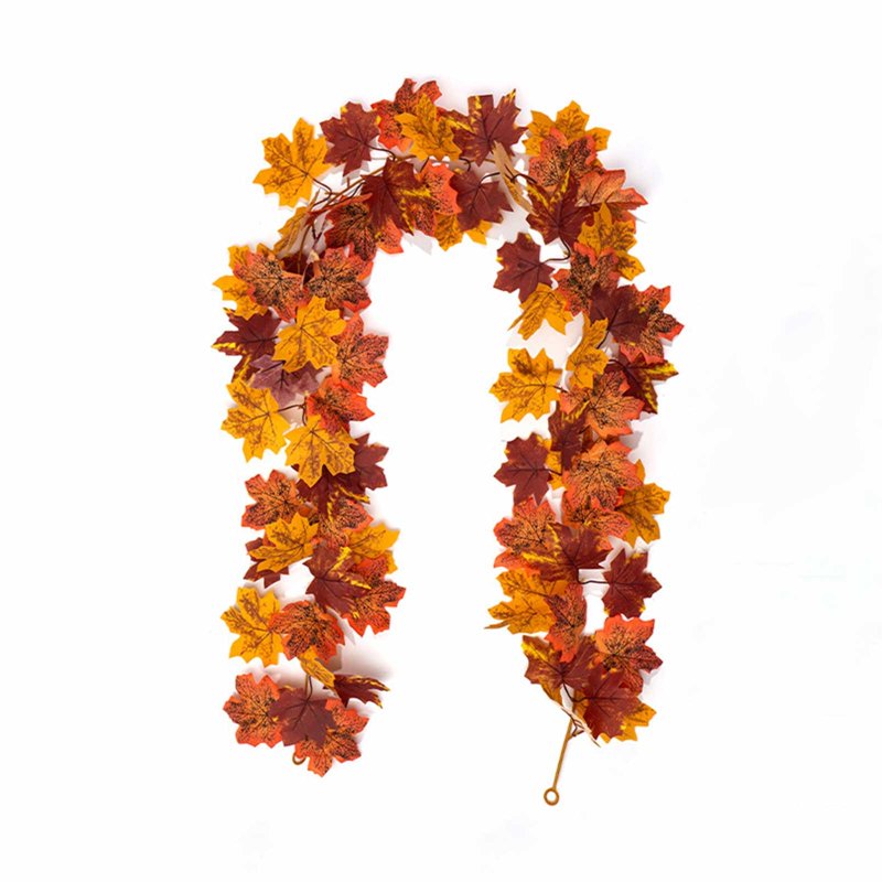 Autumn Maple Leaf Garland - 68.9 Inch Fall Decor for Mantle, Door, Wall & Window
