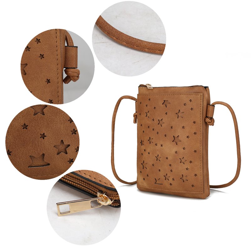 Crossbody Bag for Women - Vegan Leather with Silver Accents, Multiple Colors