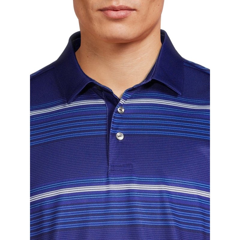 Ben Hogan Men's & Big & Slim Stripe Golf Polo Shirt, Navy XL