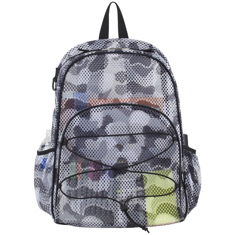 Unisex Mesh Bungee Backpack with Padded Shoulder Straps - Multiple Colors